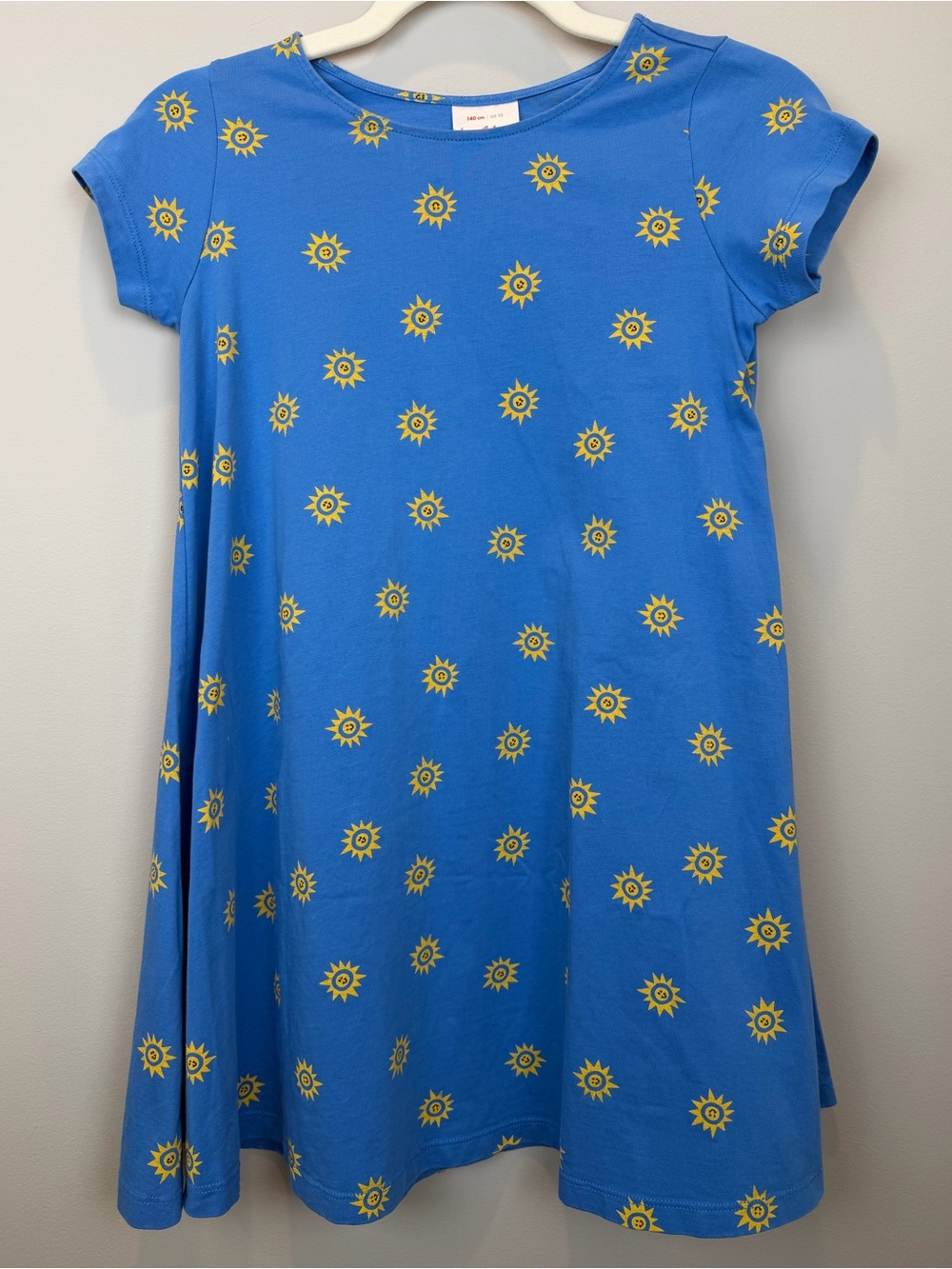 Hanna Andersson Girls Size 10 Sun Print Blue Cotton Dress